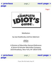 The complete idiot's guide to meditation  Cover Image