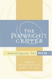 The Playwrights' Center monologues for men  Cover Image