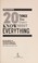 Go to record Discover's 20 things you didn't know about everything : du...